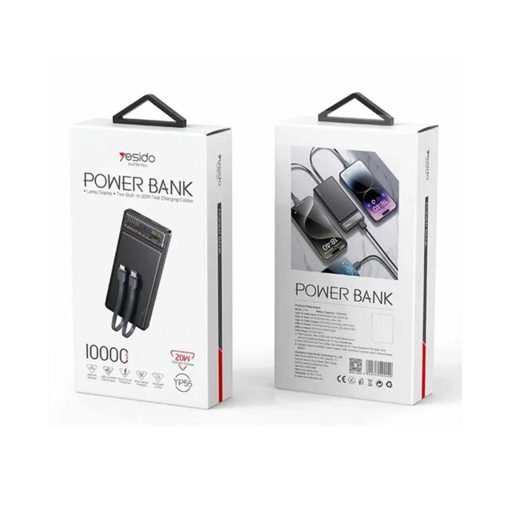 YESIDO YP55 PD 20W + 22.5W Fast Charging 10000mAh Power Bank YESIDO YP55 PD 20W + 22.5W Fast Charging 10000mAh Power Bank